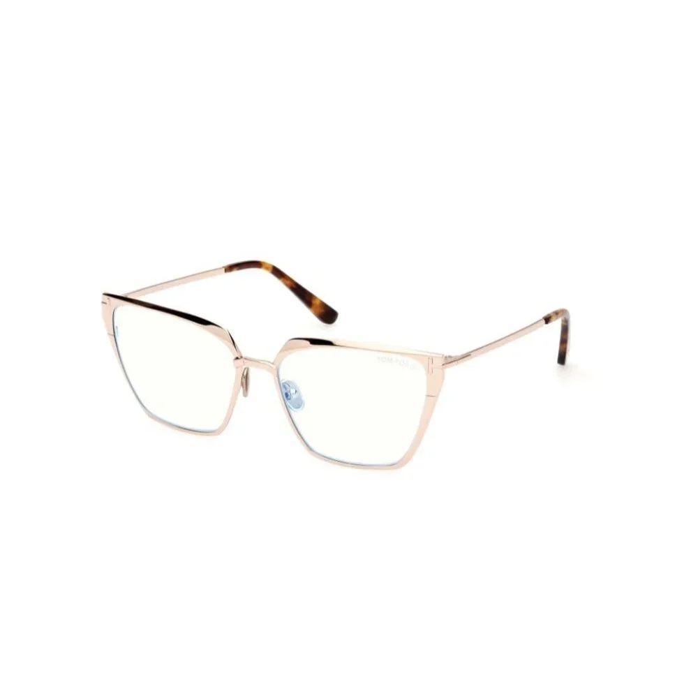 NEW TOM FORD EYEGLASSES GOLD/HAVANA WOMEN BUTTERFLY EYEWEAR